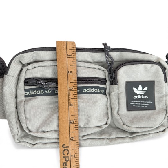 Adidas Originals Utility Waist Bag Gray Multi Pocket Crossbody Fanny Pac - Picture 10 of 10